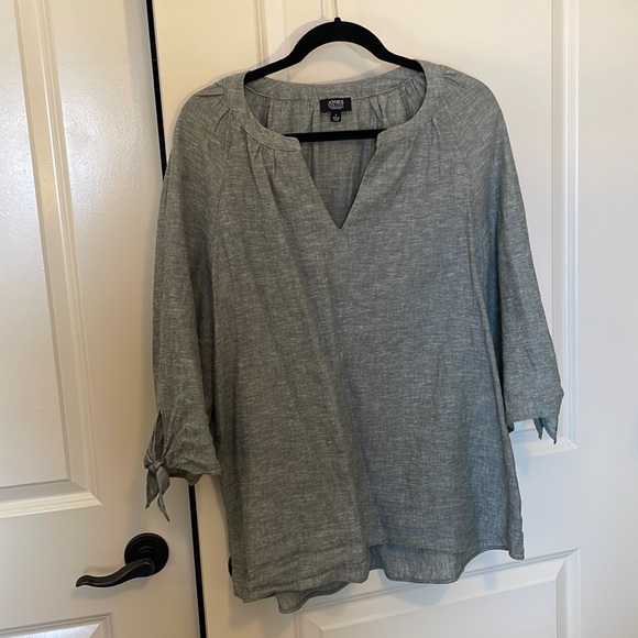 Jones New York blue, 3/4 sleeve, popover tunic. Size L - Picture 1 of 5